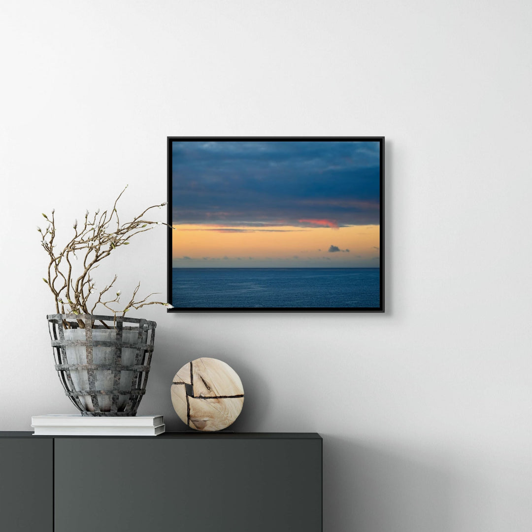 art photograph titled First Morning Lanai by Christina Stefani in a black float frame 20x16