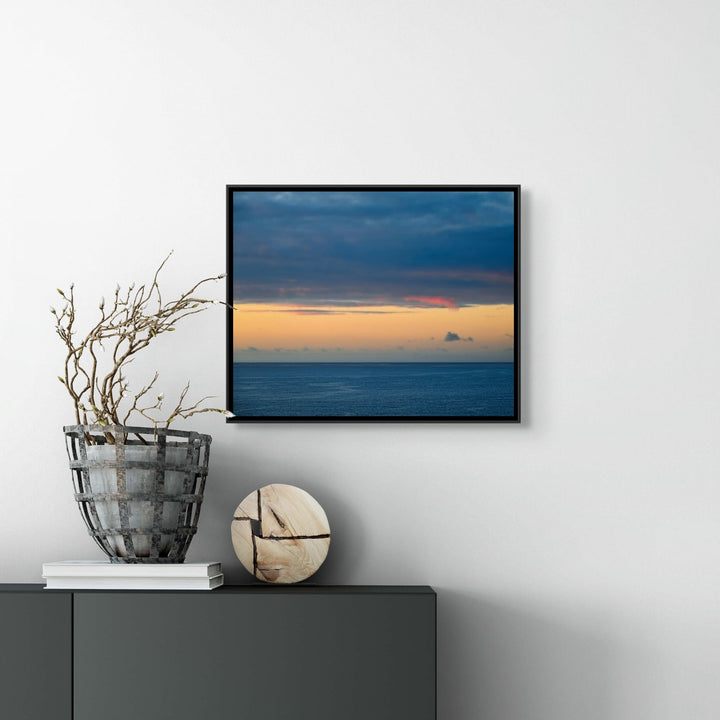 art photograph titled First Morning Lanai by Christina Stefani in a black float frame 20x16