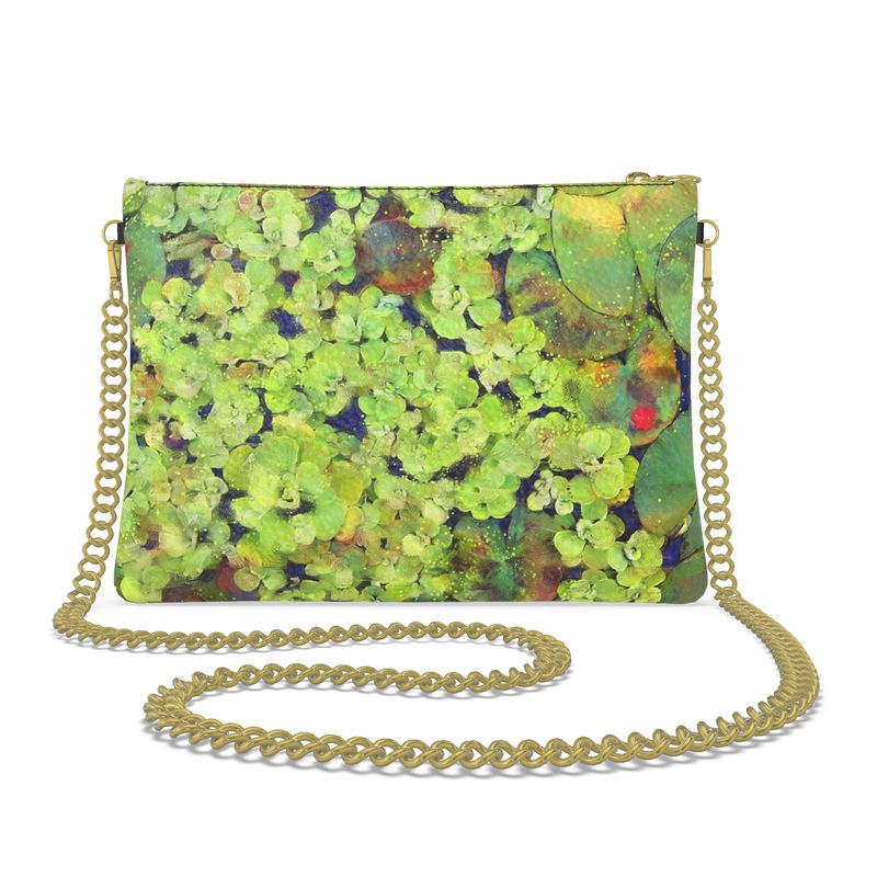 Lily Pads Hand-made Leather Crossbody Bag With Chain