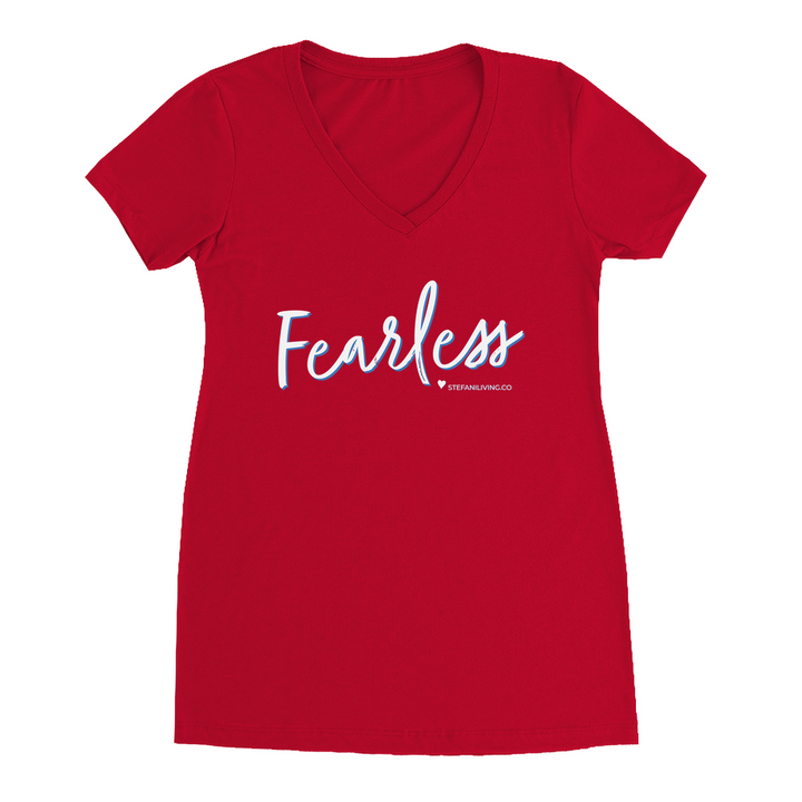 Fearless V-Neck T-Shirt by Christina Stefani