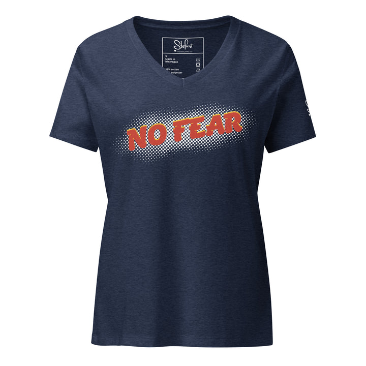 Women’s NO FEAR Graphic Relaxed V-neck T-shirt by Christina Stefani