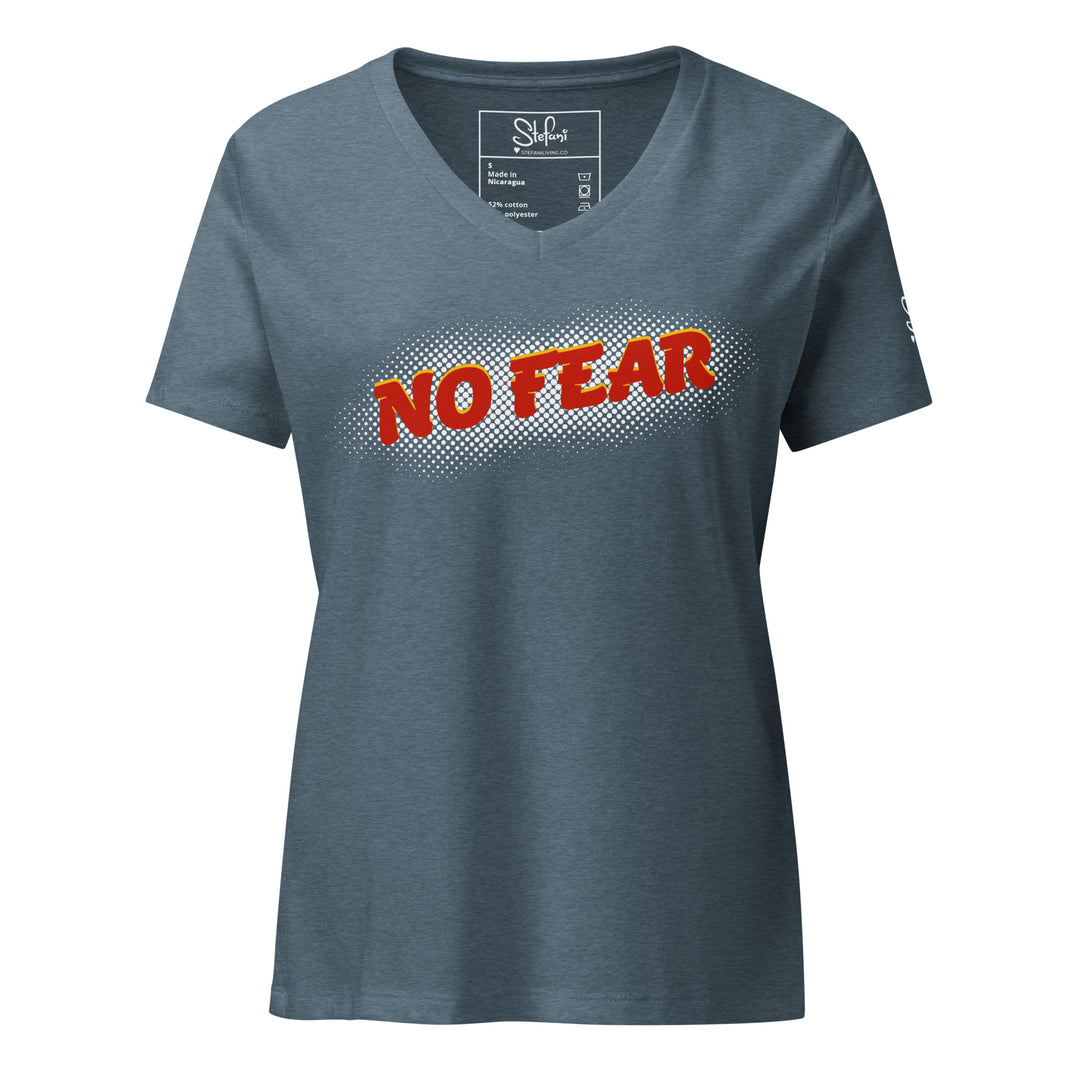 Women’s NO FEAR Graphic Relaxed V-neck T-shirt by Christina Stefani