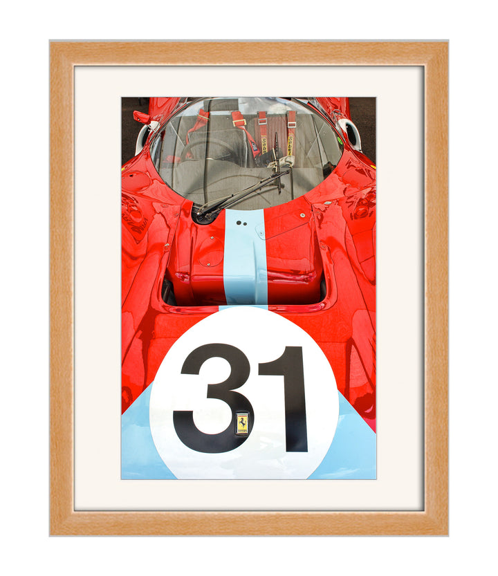 Ferrari - 31 - Open Editions with natural wood frame- Richard Stefani - Stefani Fine Art