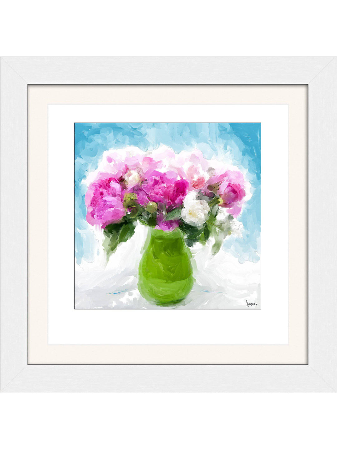 Pink Peonies Square Edition - Christina Stefani - Stefani Fine Art