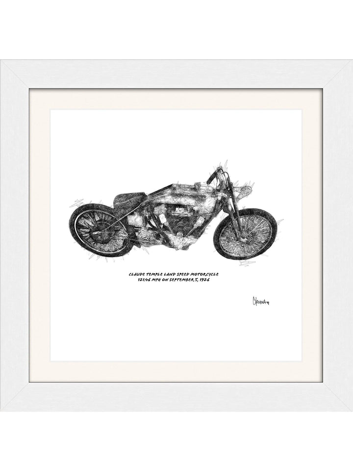 Claude Temple Land Speed Motorcycle Square Edition - Square Editions - Christina Stefani - Stefani Fine Art