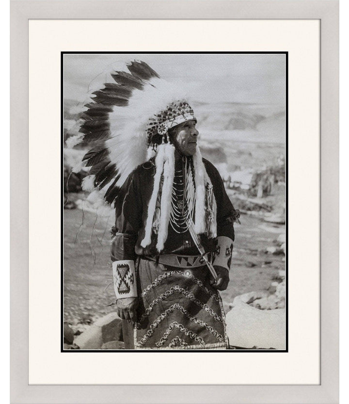 Celilo Falls – Chief in Full Regalia 1956 – Limited Edition - Limited Editions - Richard Stefani - Stefani Fine Art