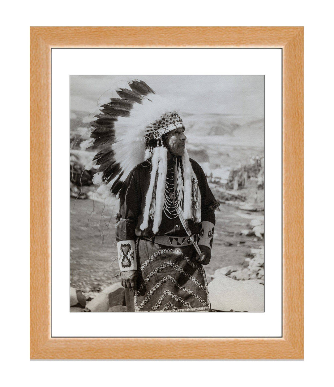 Celilo Falls – Chief in Full Regalia 1956 - Open Editions - Richard Stefani - Stefani Fine Art