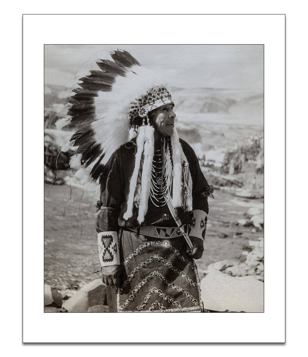 Celilo Falls – Chief in Full Regalia 1956 - Open Editions - Richard Stefani - Stefani Fine Art