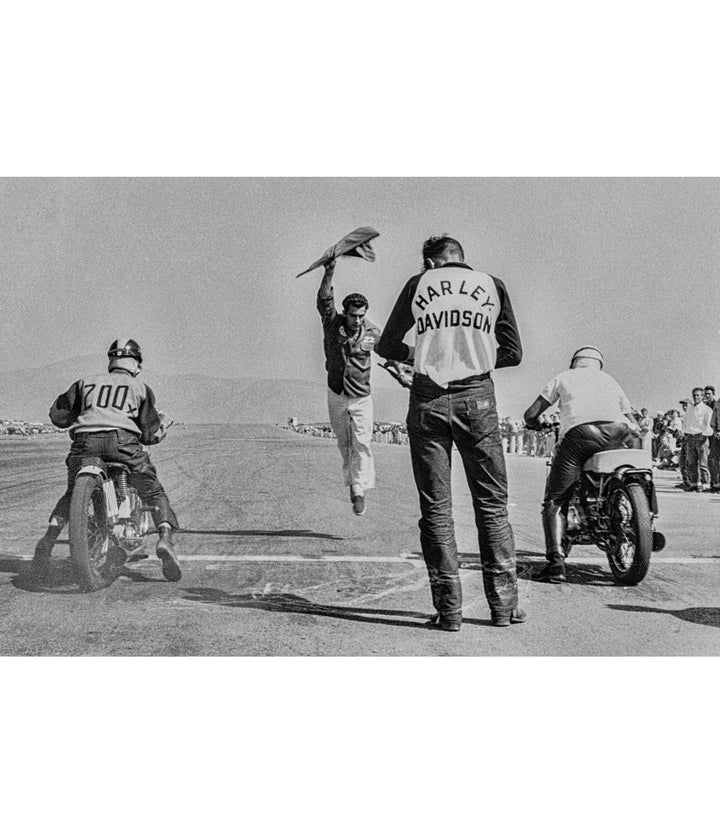 Harley Davidson drag racing vintage photo - Richard Stefani - Stefani Fine Art