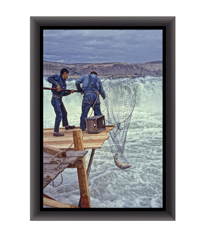 Salmon Catch at Celilo Falls, 1956 - Open Editions - Richard Stefani - Stefani Fine Art